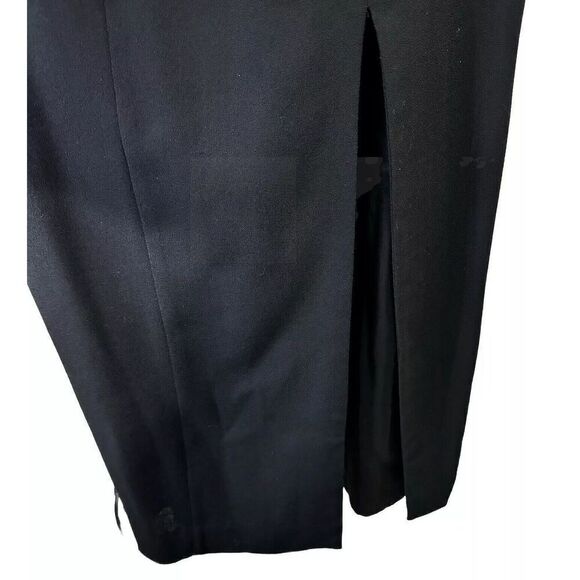 Vtg Morgan Matisse Black Long Cocktail Dress Long Sleeve Bling Side Slit Size 8 - Picture 10 of 11
